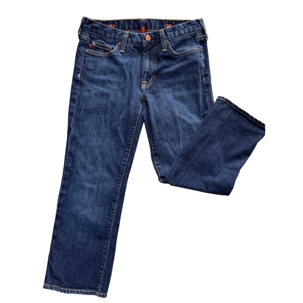 J.Crew Hipslung Jeans Women 26 Dark Rinse Excellent Stretch Straight Leg 79675